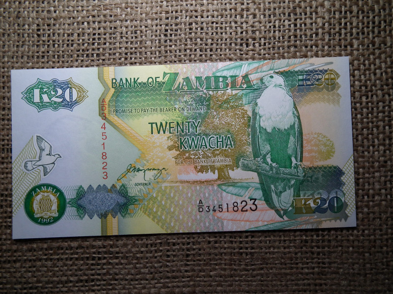 Zambia 20 kwacha 1992 UNC , B1