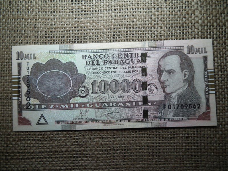 Paraguay 10000 guaranies 2010 UNC , B1