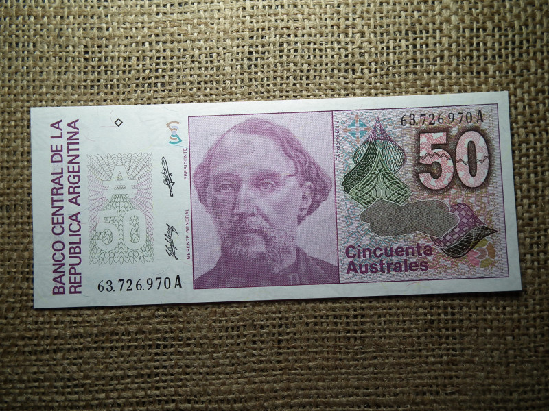 Argentína 50 pesos 1988 - 1989 UNC , B1