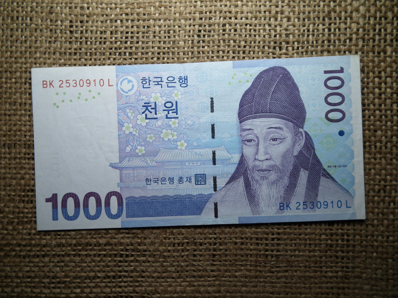 Korea 1000 won 2007 EF , B1