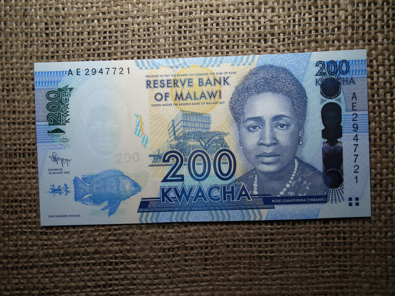 Malawi 200 kwacha 2012 UNC , B1
