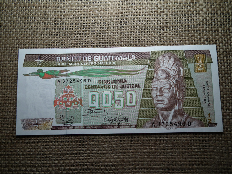 Guatemala 0,50 quetzal 1987 UNC , B1