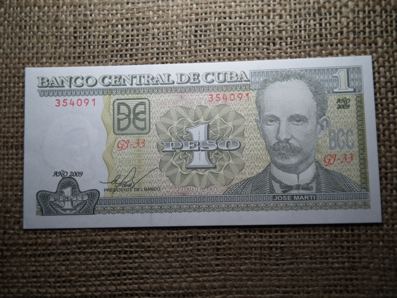 Kuba 1 peso 2009 UNC , B1