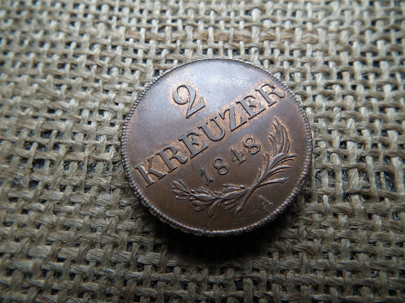 2 krajcár 1848 , extra , így ritka ! Verdefényes 