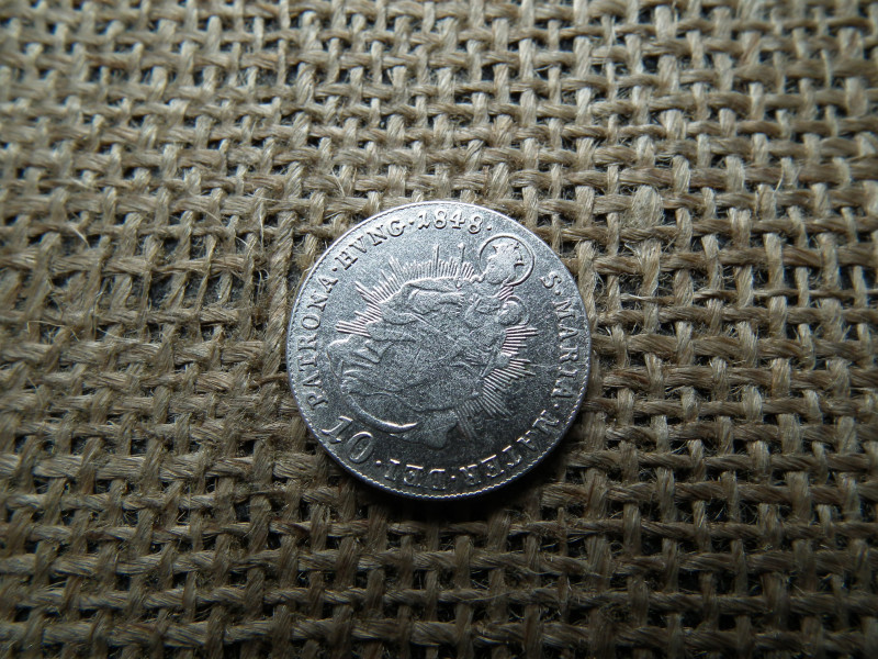 Ezüst 10 krajcár 1848 B , Körmöcbánya 