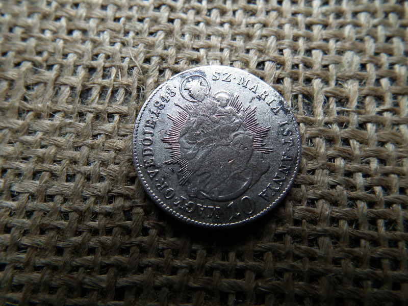 Ezüst 10 krajcár 1848 KB , ritka !  , Körmöcbánya 