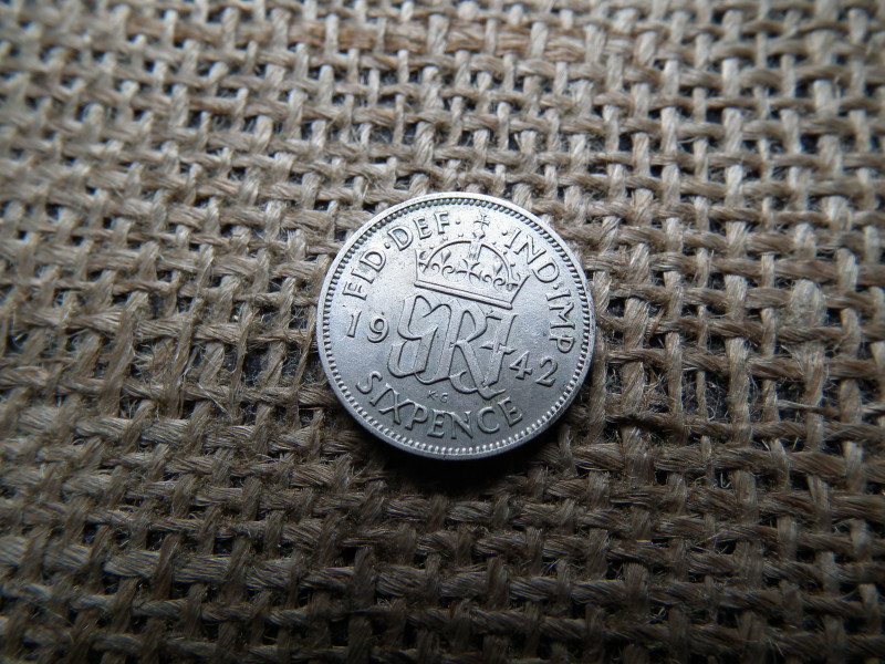 Ezüst 6 pence 1942 