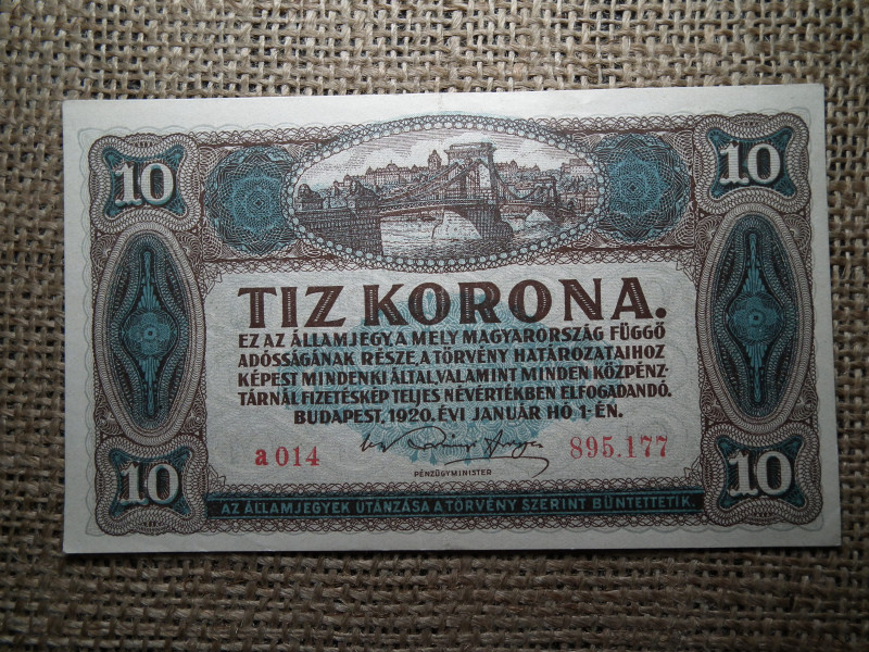 10 korona 1920 , nagyon szép 