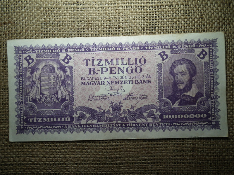 Tízmillió B.-Pengő 1946 , ritka 