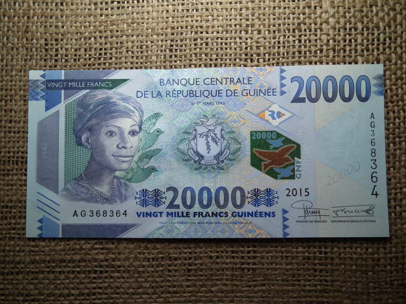 Guinea 20000 francs 2015 UNC , C1
