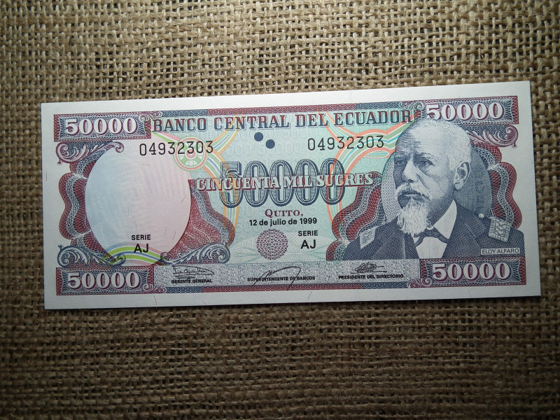Ecuador 50000 sucres 1999 , UNC , C1