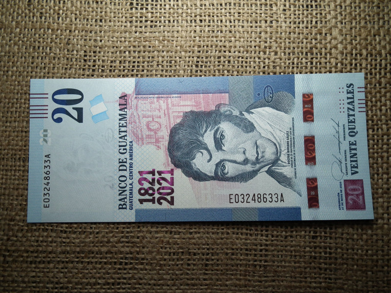 Guatemala 20 quetzales 2020 UNC , C1