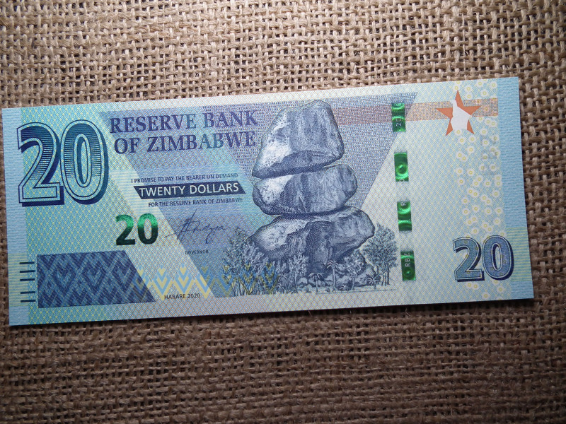 Zimbabwe 20 dollars 2020 UNC , C1