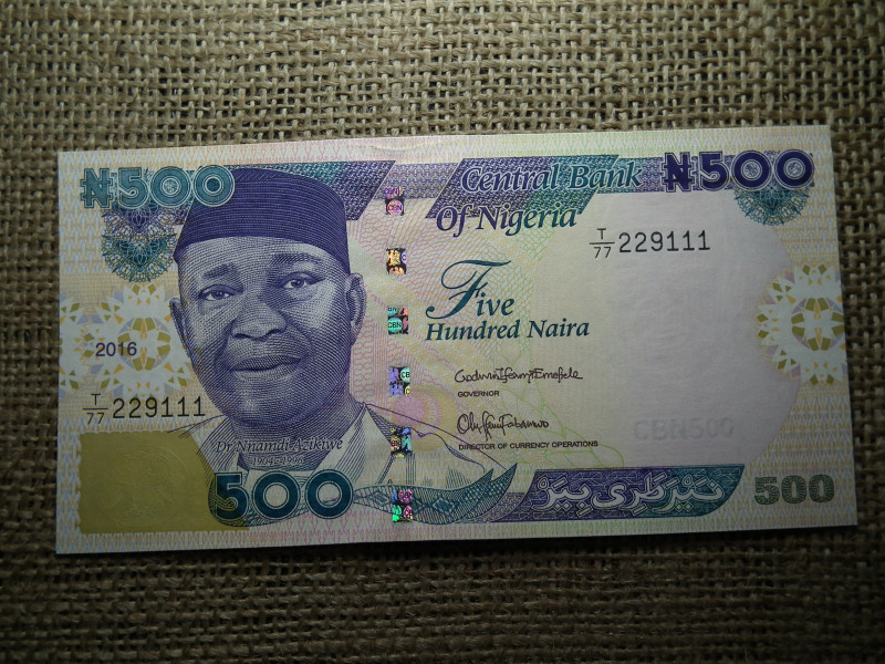Nigéria 500 naira 2016 UNC , C1