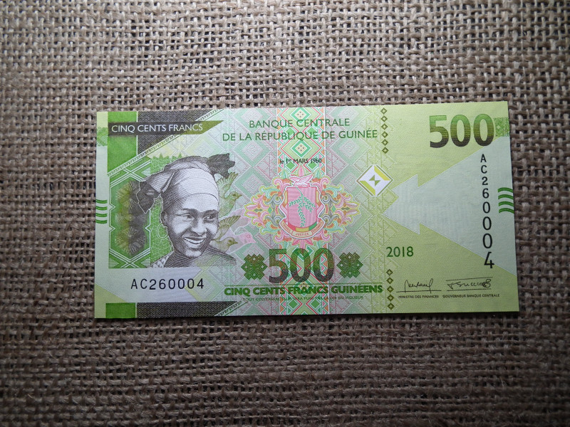Guinea 500 francs 2018 UNC , C1