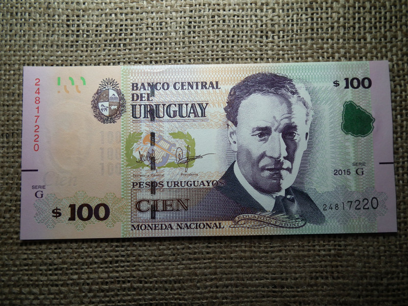 Uruguay 100 pesos 2015 UNC , C1