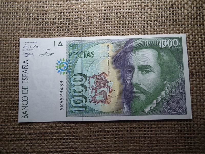 Spanyolország 1000 pesetas 1992 , peseta , hajtatlan 