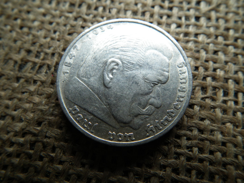 Birodalmi ezüst 5 márka 1936 F , mark 