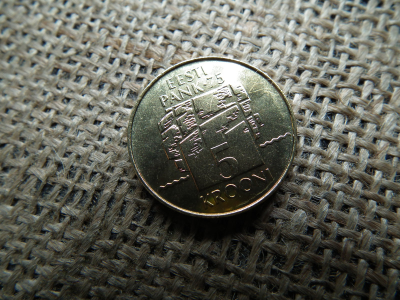 Észtország 5 krooni 1994 , korona , verdefényes 