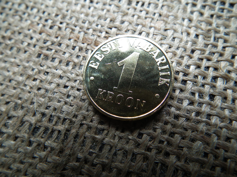 Észtország 1 kroon 2001 , korona , verdefényes 