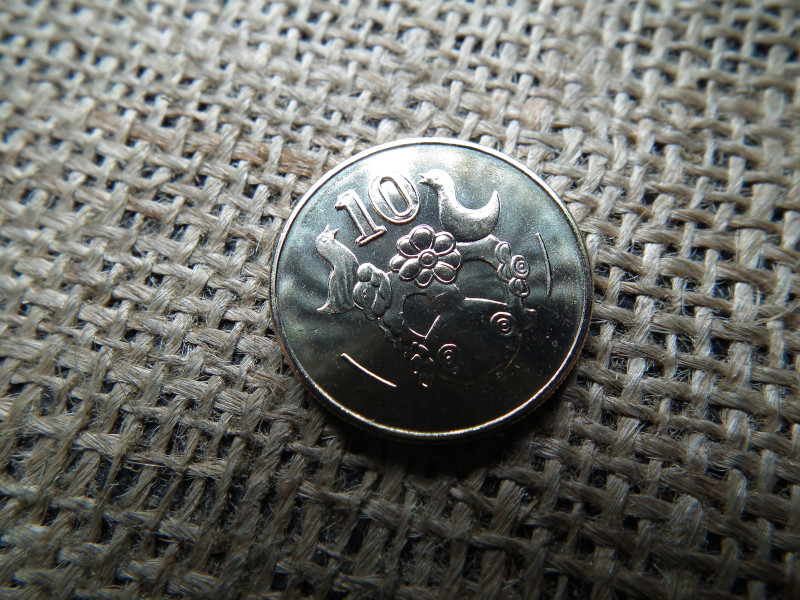 Ciprus 10 cent 2002 , verdefényes 