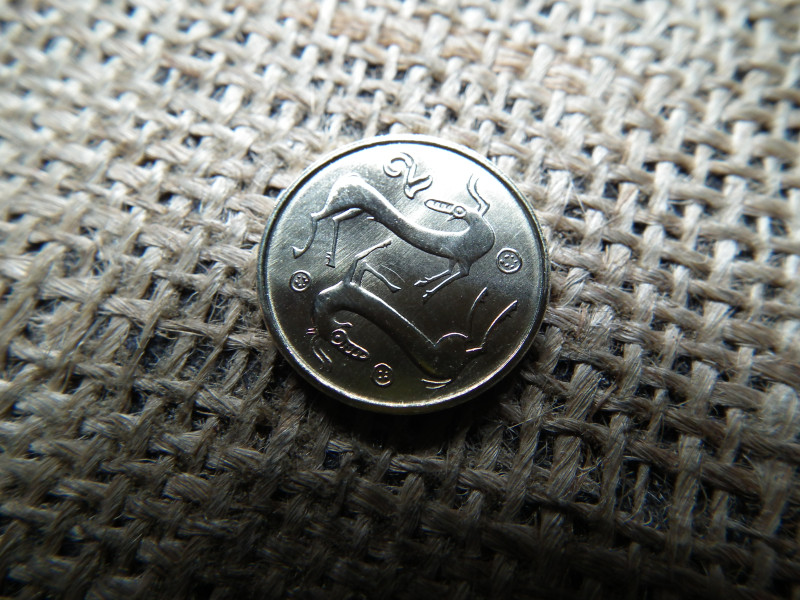 Ciprus 2 cent 2003 , verdefényes 