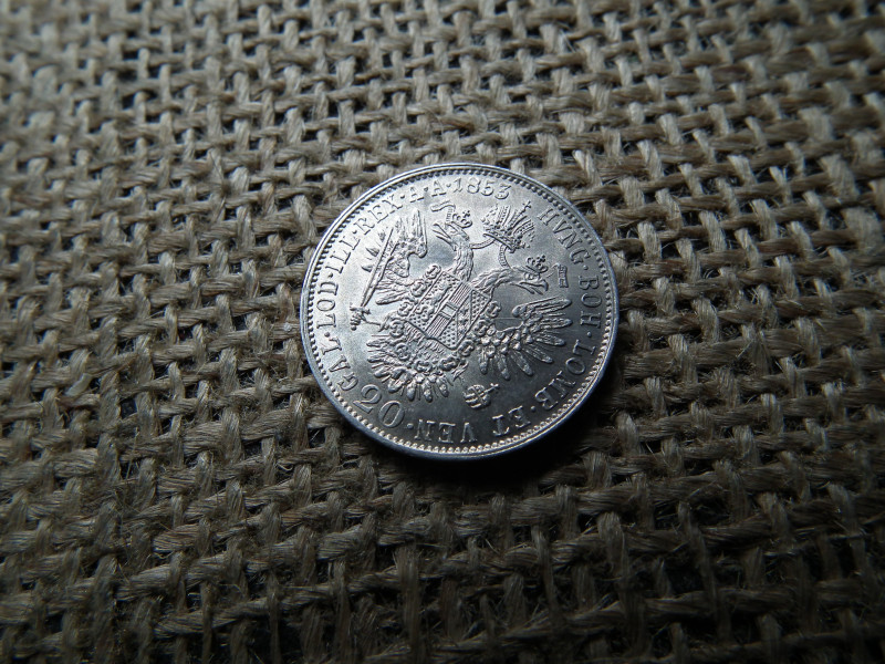 Ezüst 20 krajcár 1853 A , extra , verdefényes