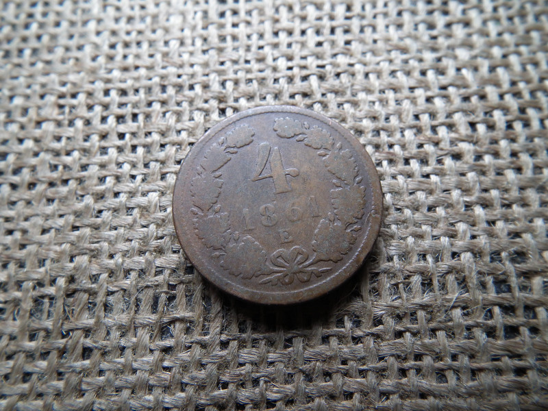 4 krajcár 1861 E , Gyulafehérvár , ritka 