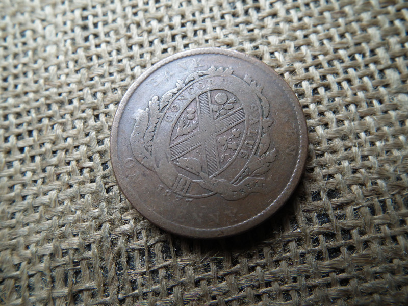 Alsó Kanada 1 Penny / 2 Sous 1837 , City Bank