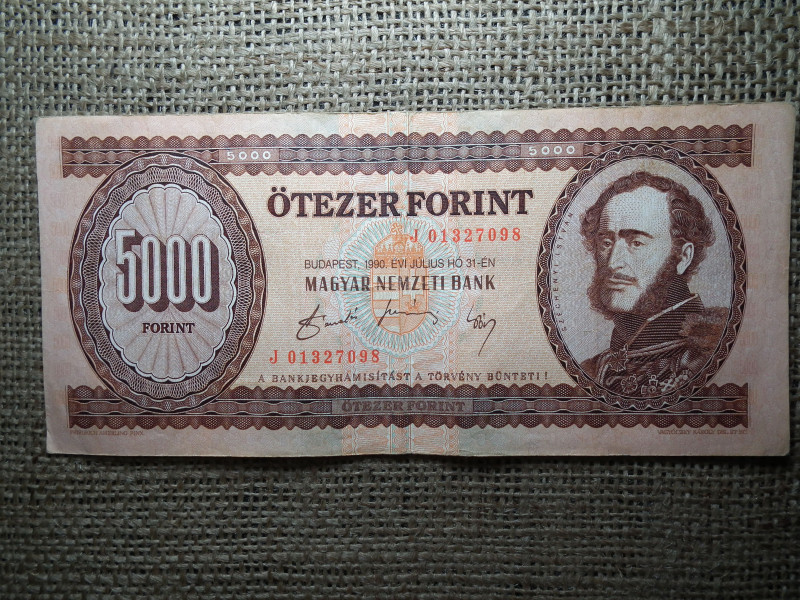 5000 forint 1990 J