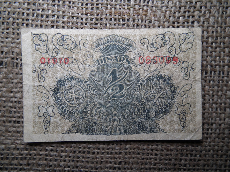 Jugoszlávia 1/2 dinars 1919 , dinár 