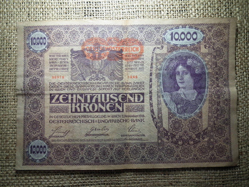 10000 korona 1918 , DÖ , 2. típus , II. kiadás