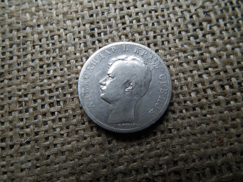 Szerbia , ezüst 2 dinara 1897 , 2 dinár - I. Sándor