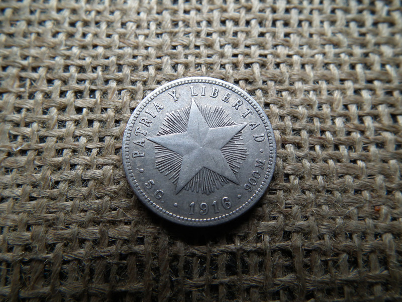 Kuba , ezüst 10 centavos 1916 