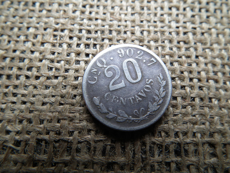 Mexikó ezüst 20 centavos 1901 