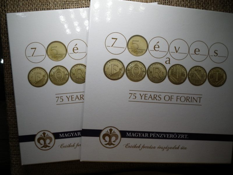 2021. évi forgalmi sor a 75 éves FORINT emlékérmékkel Proof RITKA ár/sor 