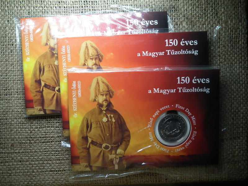 150 ÉVES A SZERVEZETT MAGYAR TŰZOLTÓSÁG - 50 FORINT 2020 BP - BLISZTERBEN - ELSŐ NAPI VERET 3db sorszámkövető !