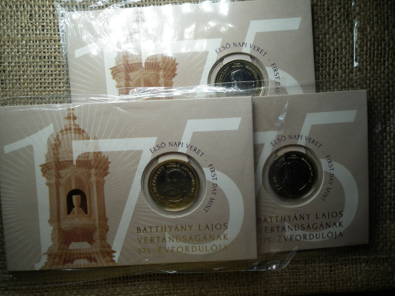 Batthyány Lajos 200 Forint 2024 , Első napi veret 3db sorszámkövető 