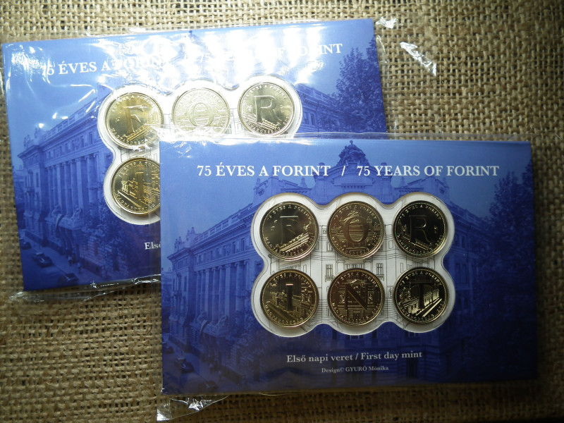 75 ÉVES A FORINT - 5 FORINT 2021 BP - ELSŐ NAPI  BLISZTERBEN! 2 db sorszámkövető 
