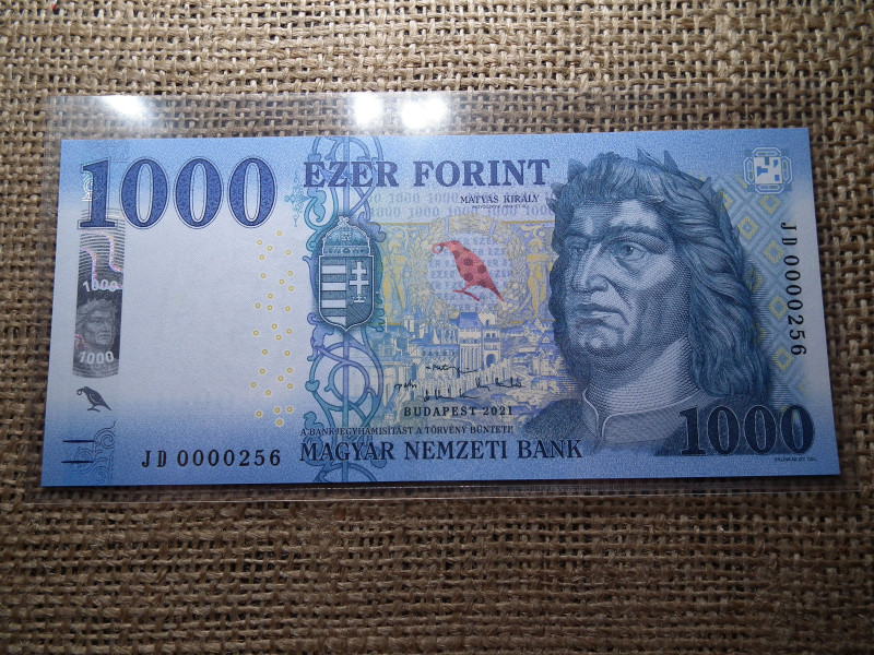 1000 forint 2021 JD , UNC , alacsony sorszám