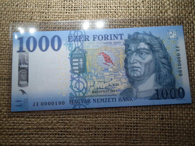 1000 forint 2021 JE , UNC , alacsony sorszám 