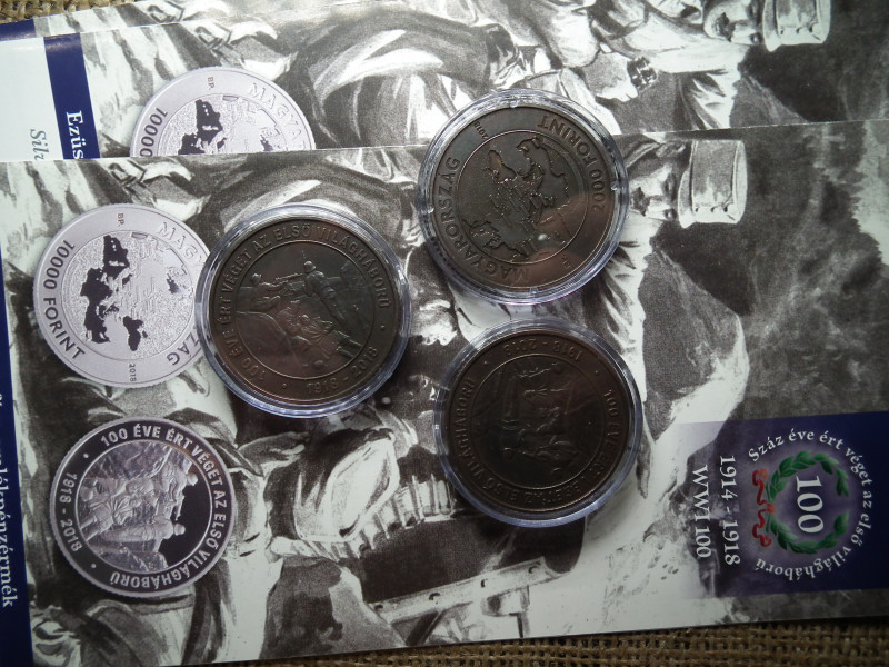 AZ I.VILÁGHÁBORÚ BEFEJEZÉSÉRE / 2000 FORINT 2018 + prospektus , ár/db , D