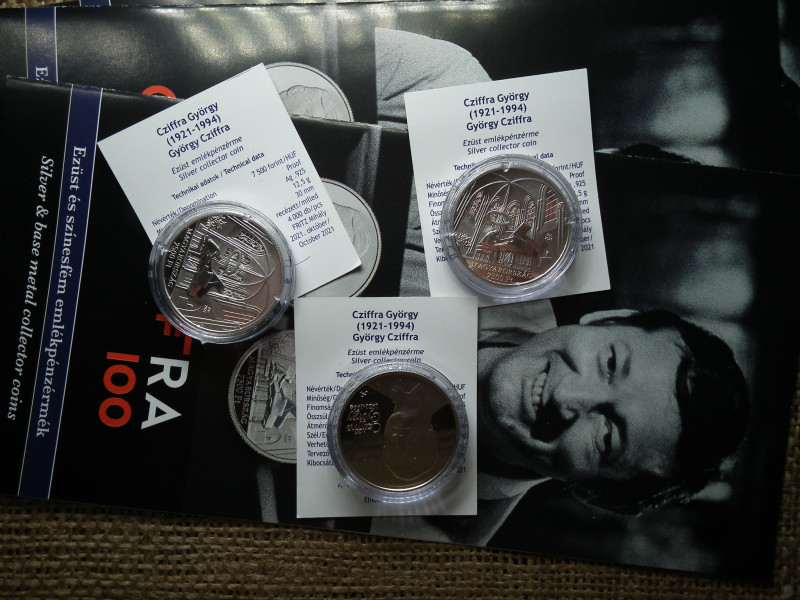 Cziffra György ezüst 7500 forint 2021 - bontatlan kapszula+certi+prospektus - csak 4000 db! ár/db ! D