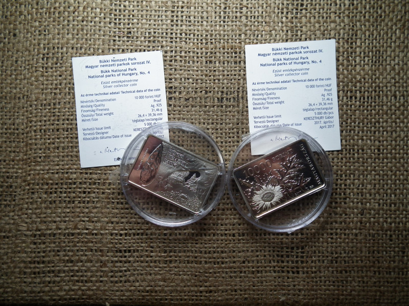 BÜKKI NEMZETI PARK EZÜST 10000 FORINT 2017 PP + certi ! Ár/db , D