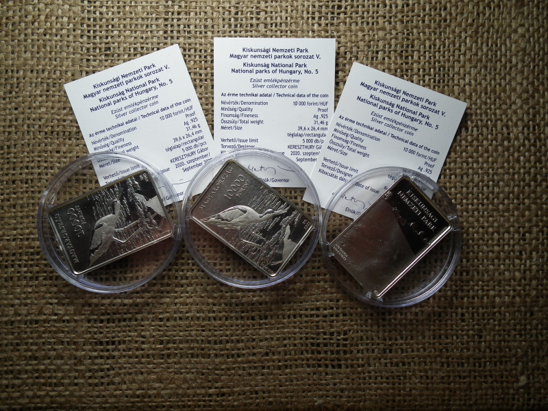 Kiskunsági Nemzeti Park ezüst 10000 Forint 2020 + certi ! Ár/db , D