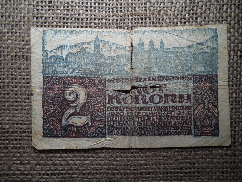 Pécs Szabad Királyi Város Házipénztára 2 Korona 1920