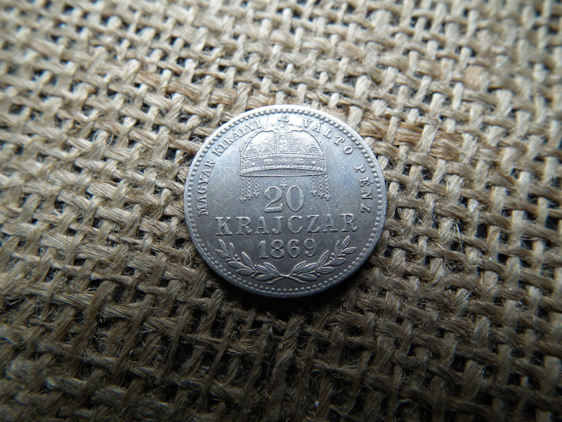 Ezüst 20 krajcár 1869 KB