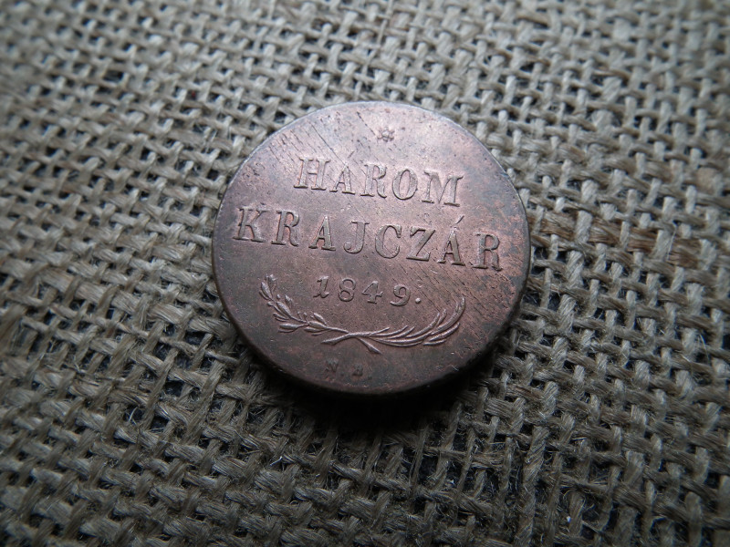3 krajcár 1849 NB , gyönyörű , így ritka !