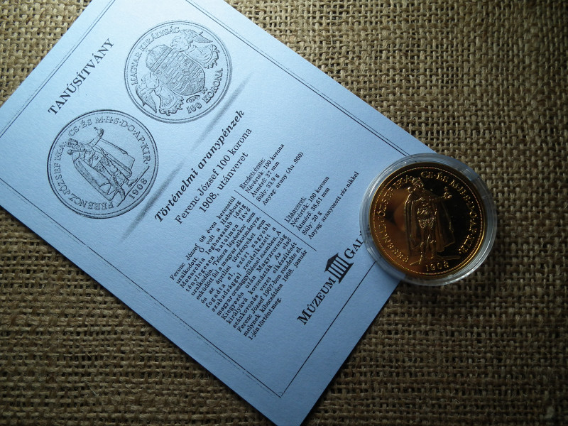 100 korona 1908 utánveret