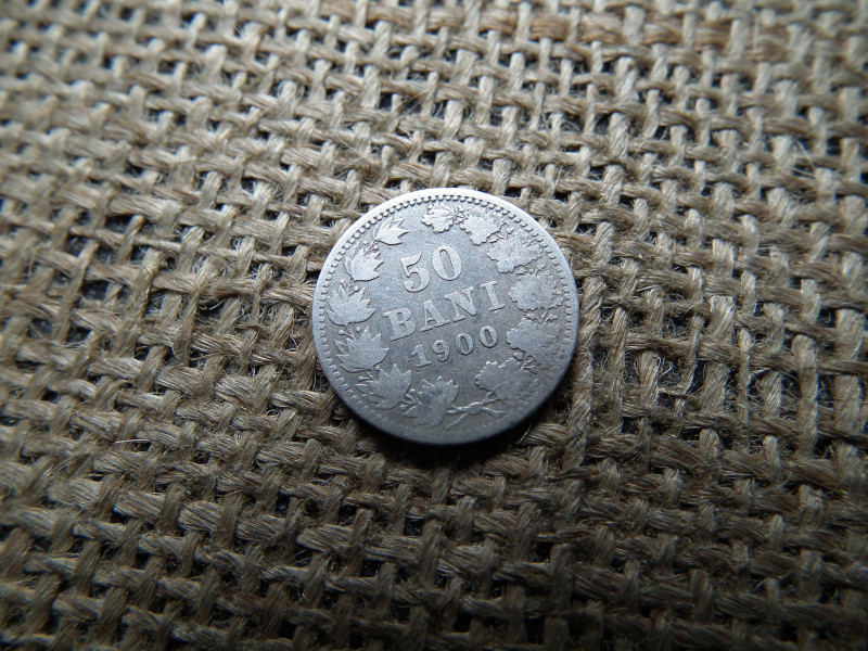 Románia ezüst 50 bani 1900